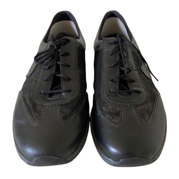 Mephisto Yael Black Leather Suede Trainers Comfort Shoes Women's EU 8 1/2  US 11 - Picture 3 of 9